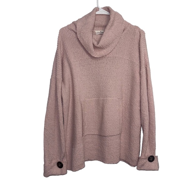 Neon Buddha Blush Cowl Neck Sweater 100% cotton Size Medium - Picture 1 of 9